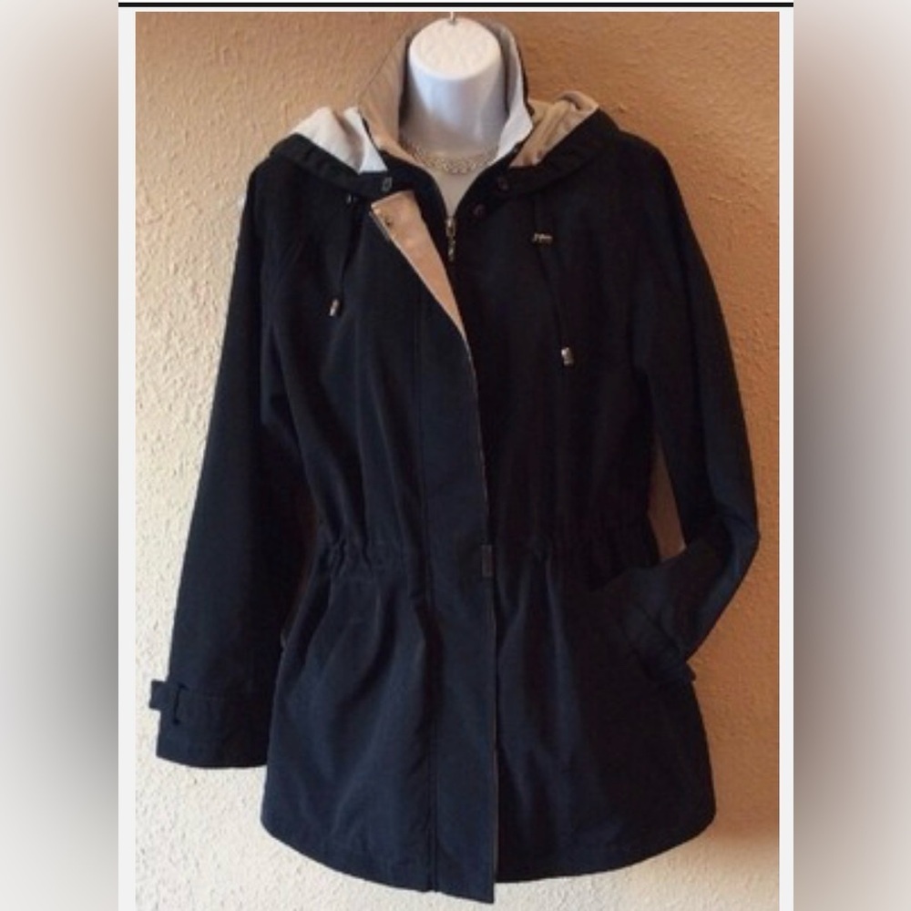 Liz Claiborne Black Coat Ladies Small Jacket Detachable Hood